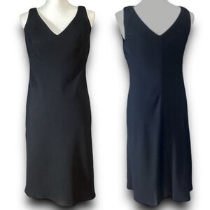 S.L. Fashions Vintage Dress Black Sleeveless Knee Length